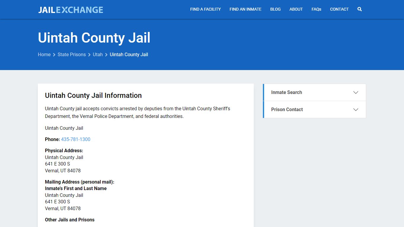 Uintah County Jail Inmate Search, UT - Jail Exchange
